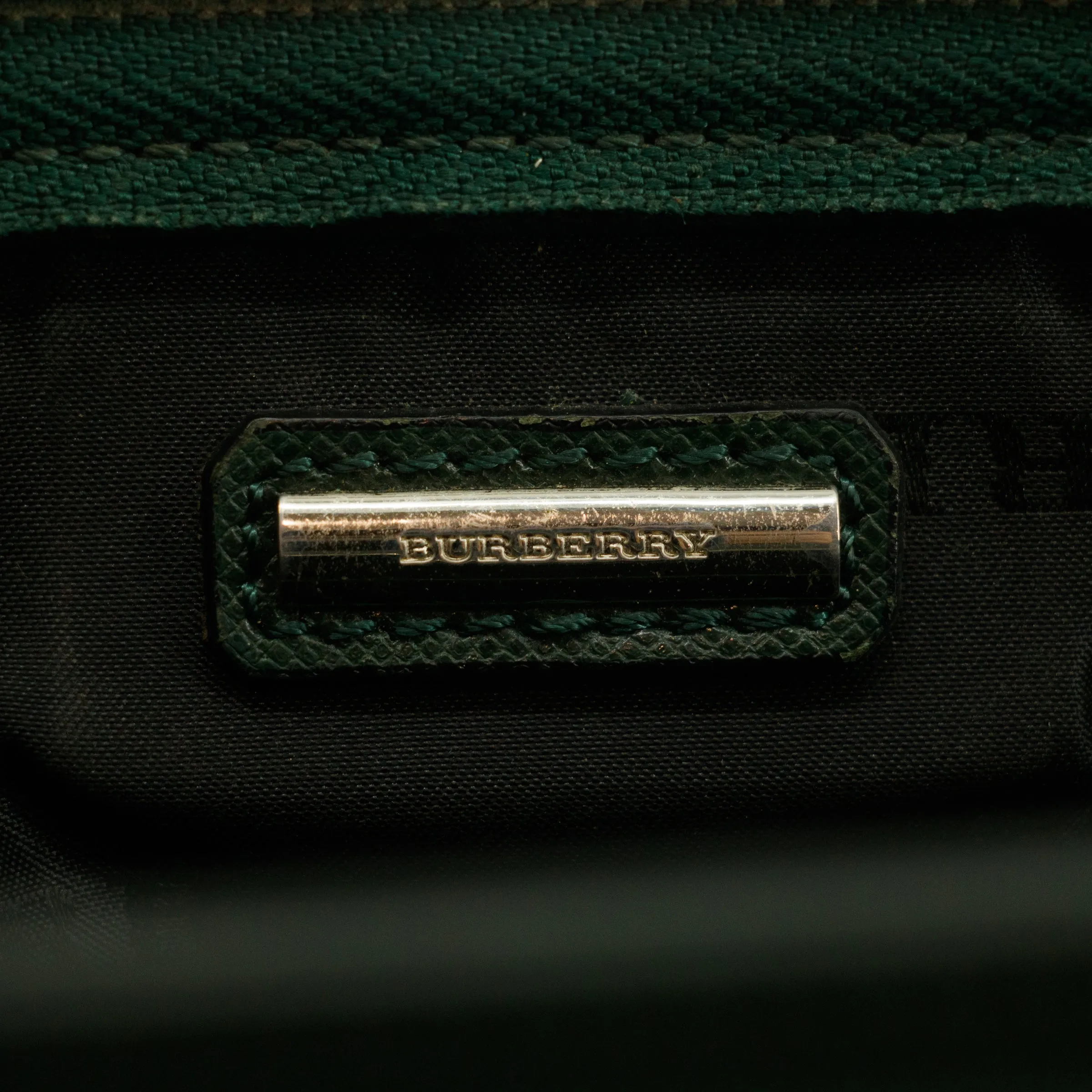 Burberry Green Leather Vintage Clutch Bag #3165